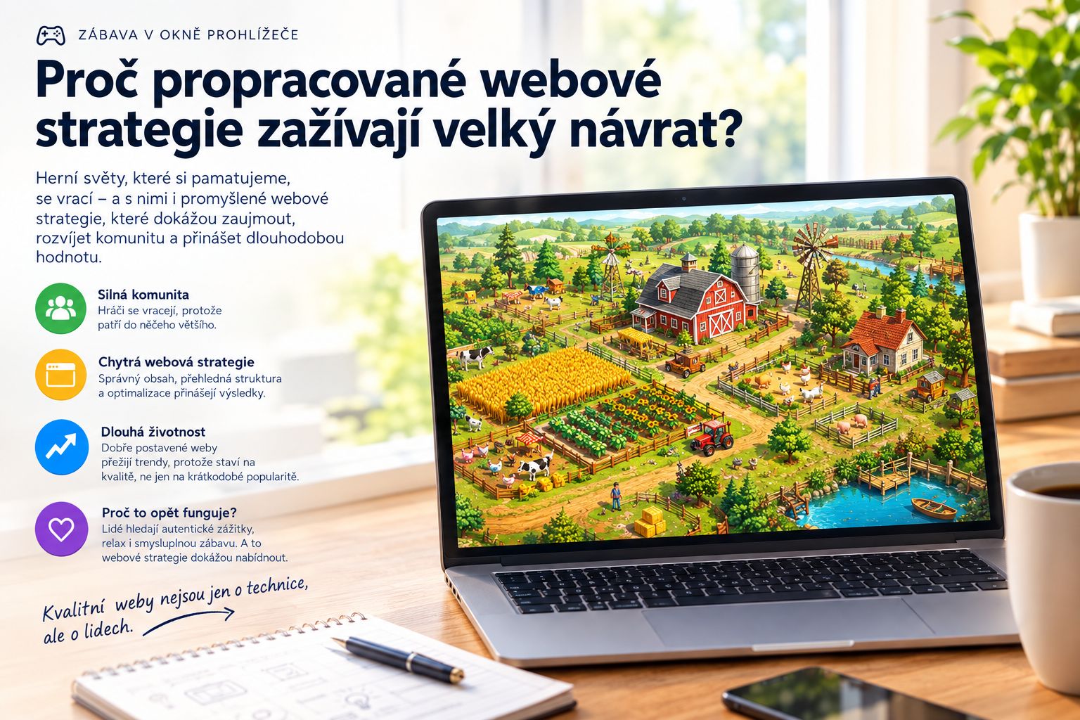 Zábava v okně prohlížeče: Proč propracované webové strategie zažívají velký návrat?